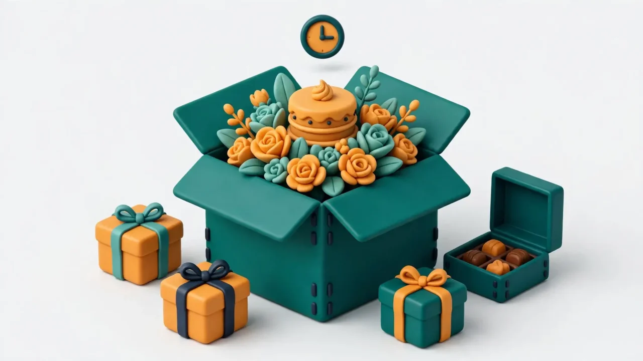 TCS Sentiments gift box with flowers and cake for delivery in Pakistan